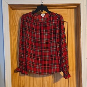 J. Crew Red Plaid Women's Top